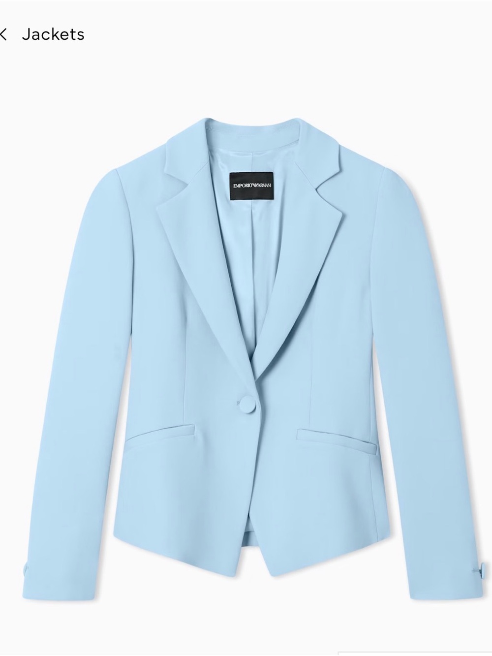 BLUE JACKET WITH LAPELS IN A SLIM FIT ESSENTIAL - Emporio Armani